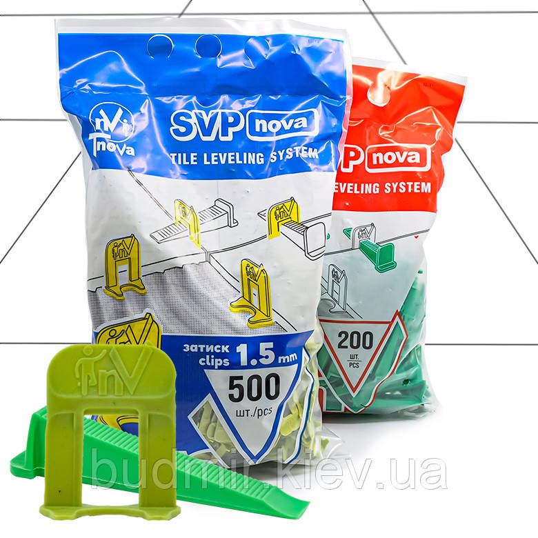 Комплект noVa SVP 1,5 мм. (500 Підстав +200 Клинів), фото 1