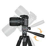 Штатив-тренога 170 см для зйомки з рівнем та чохлом, для фотоапарата та телефону., фото 3