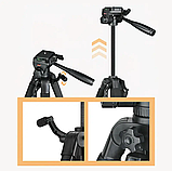 Штатив-тренога 170 см для зйомки з рівнем та чохлом, для фотоапарата та телефону., фото 5
