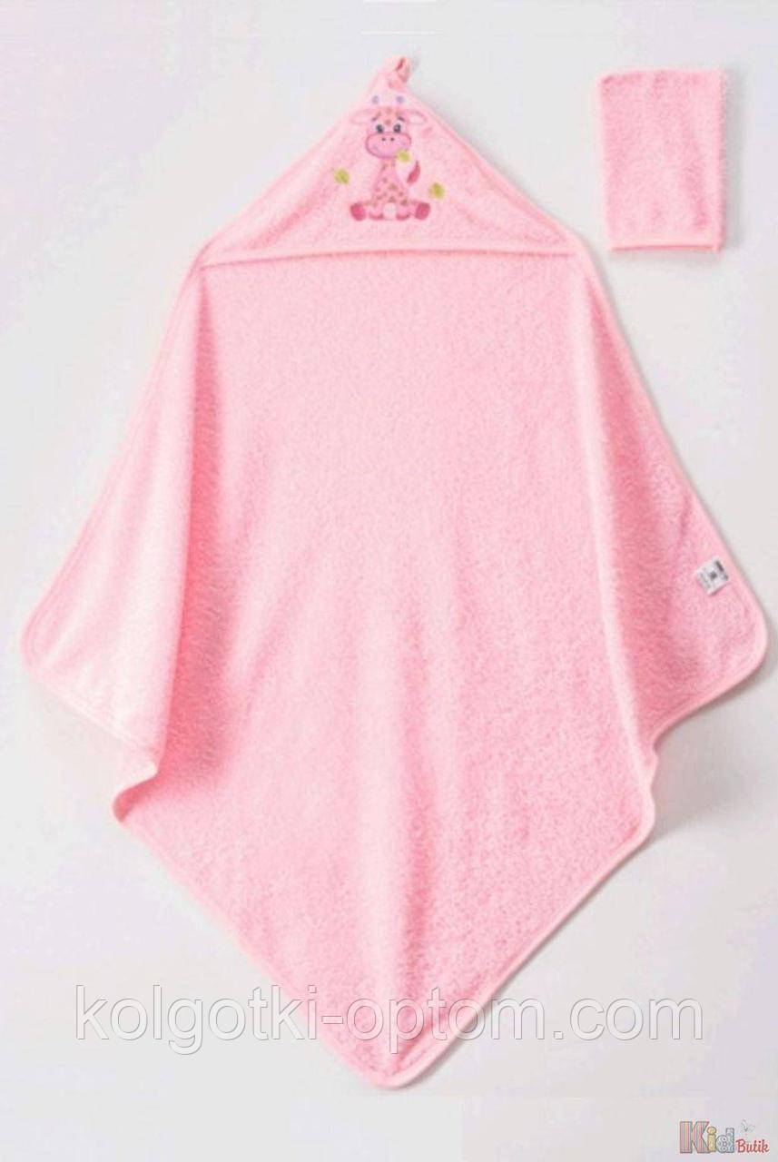 ОПТОМ Рушник-куточок рожевий "Жираф" Ramel Kids 2125000860213