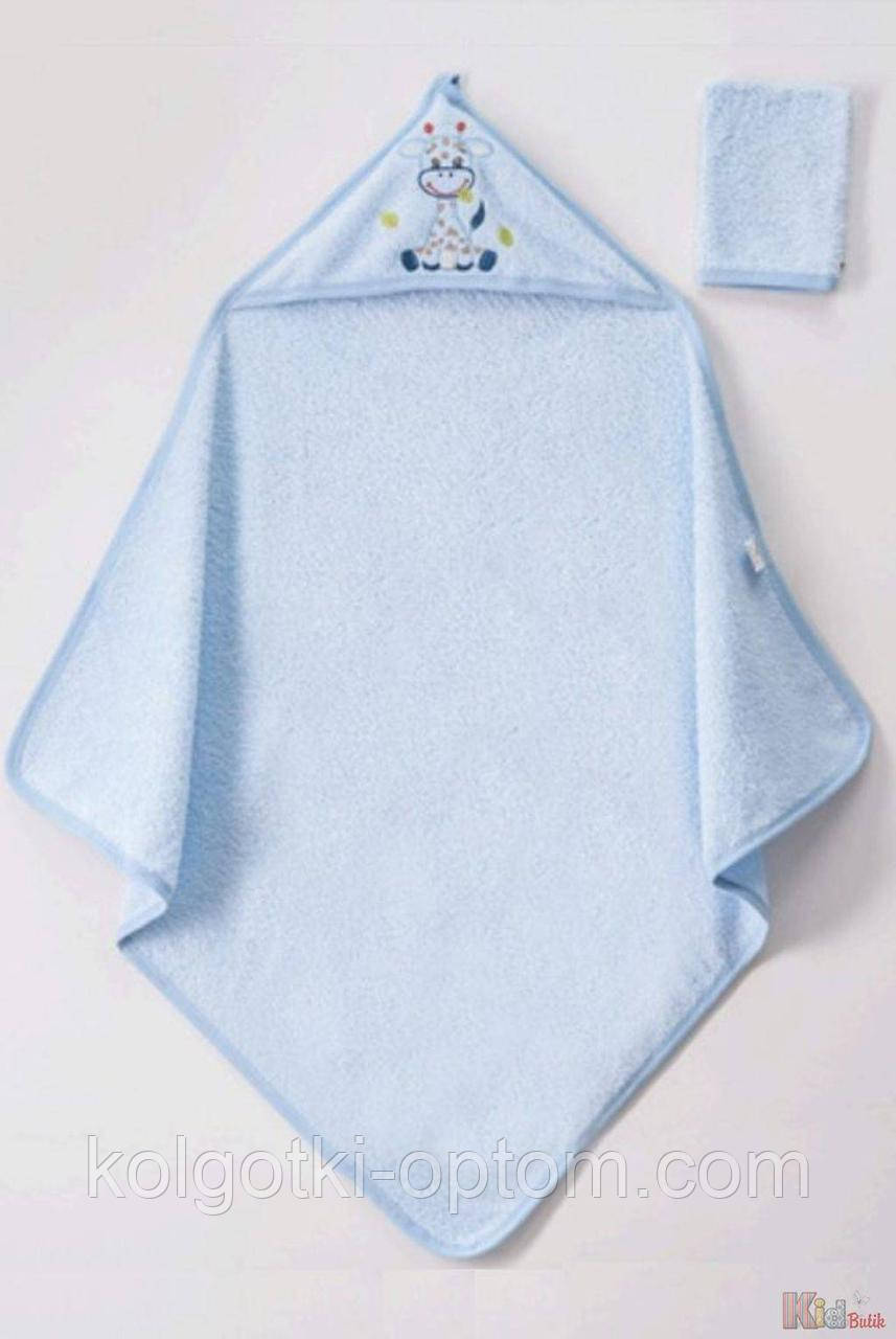 ОПТОМ Рушник-куточок блакитний "Жираф" Ramel Kids 2125000860206