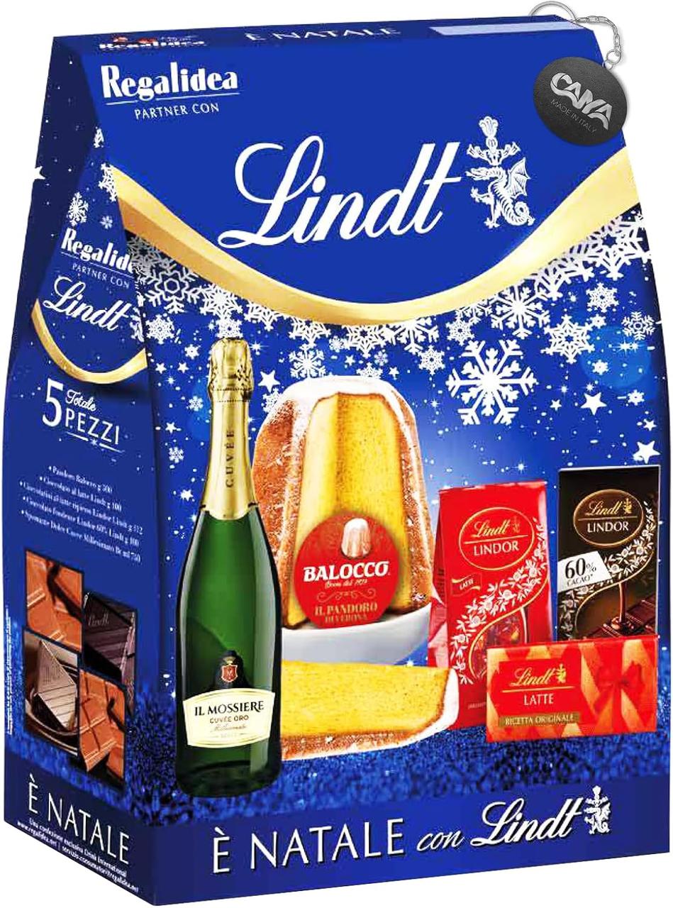 Італійський подарунковий набір Natale con Lindt 2024 Strenna Blu con 5 компонентів