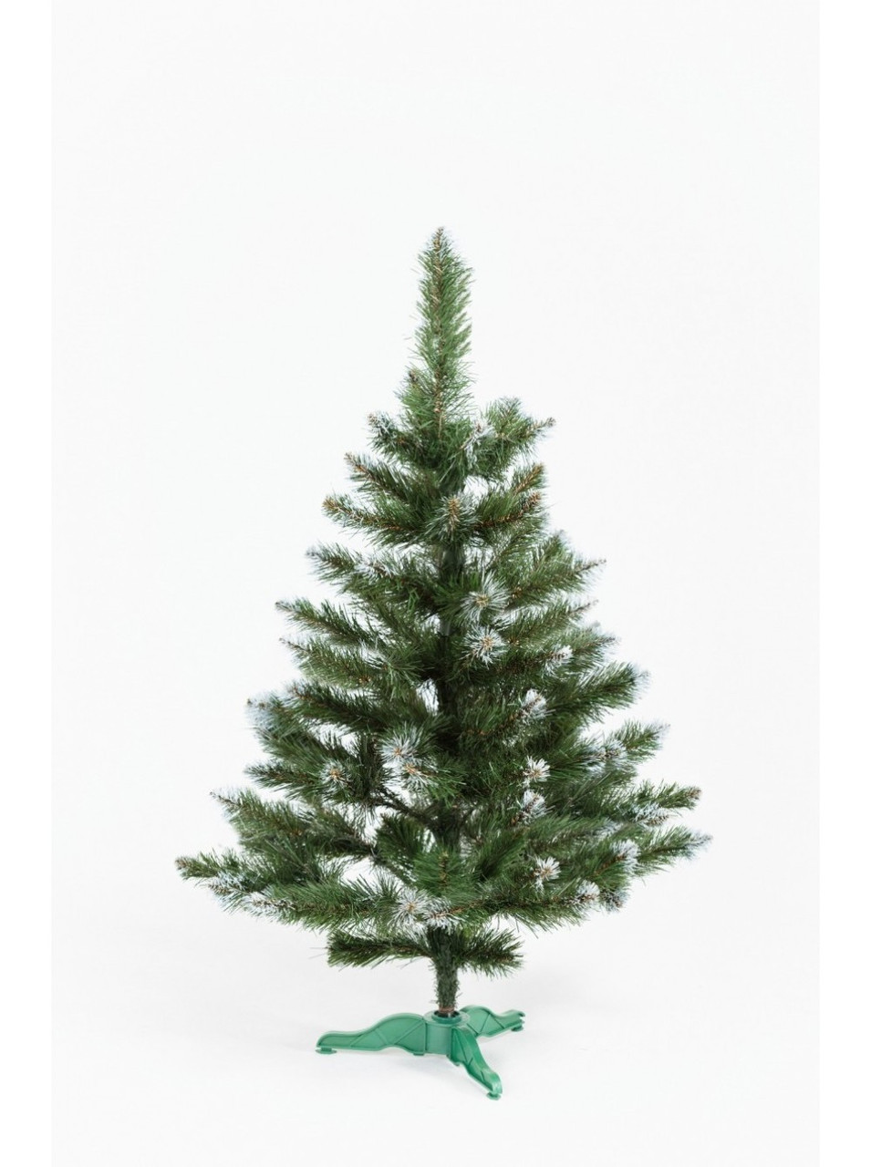 Штучна ялина "Альфа" 1,3 м зелена з інеєм, ПВХ