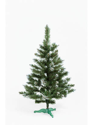 Штучна ялина "Альфа" 1,3 м зелена з інеєм, ПВХ, фото 1