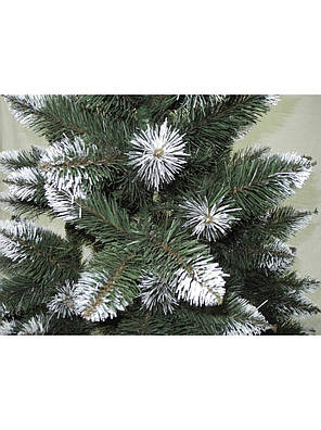 Штучна ялина "Альфа" 1,3 м зелена з інеєм, ПВХ, фото 3