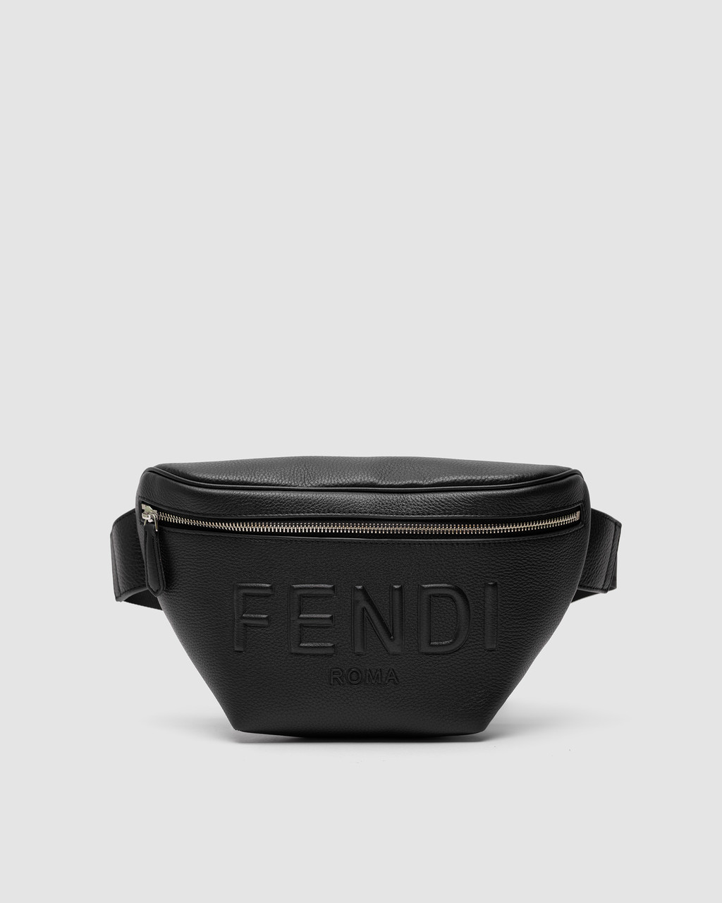 Чоловіча шкіряна сумка Fendi FF Zipped Belt Black Bag