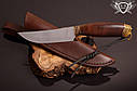 Ніж ручної роботи «Єгер 2» 130х33х2.3мм з інструментальної сталі та руків'ям з ясена, фото 2