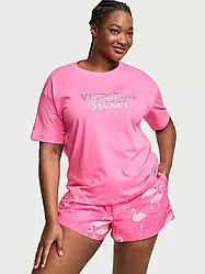 Піжама з Шортами Victoria's Secret Cotton Short Tee-jama, Рожева