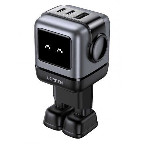 Мережевий зарядний пристрій Ugreen CD361 Nexode Robot GaN Tech USB + 2 x USB Type-C 65W (25685B) Grey