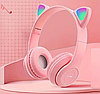 Навушники з котячими вушками та підсвічуванням P47M рожевий, фото 4