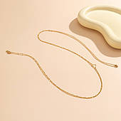 Ланцюжок серце золотистий на тіло, прикраса на талію, пояс, біжутерія