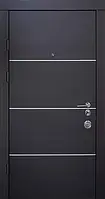 Вхідні двері Qdoors Авангард Горизонталь AL  венге темний горизонт/біле дерево