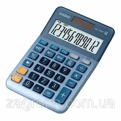 Promo Ціна! Калькулятор Casio MS-120EM-W-EP, блакитний (CALC-CAS-MS-120EM-W) - тільки на ZaGrosh.com.ua