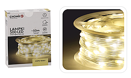 Гірлянда-струна на котушці Chomik, 49,9+3 м, 500 LED теплий білий
