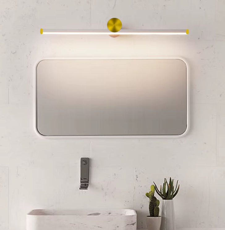 Біле видовжене бра із латунною фурнітурою 57 см C 27/570 WT+AB, фото 1