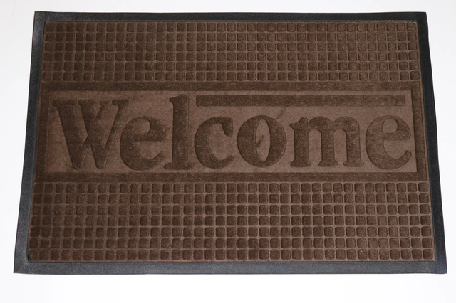 Килимок 90*60 см брудозахисний на гумовій основі коричневий з бортиком