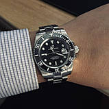 Водонепроникний чоловічий механічний годинник з автопідзаводом Pagani Design PD-1661 Silver-Black, фото 8