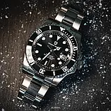 Водонепроникний чоловічий механічний годинник з автопідзаводом Pagani Design PD-1661 Silver-Black, фото 4