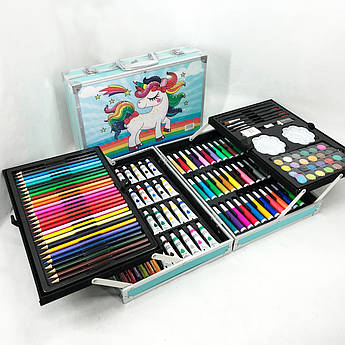 Набор для творчества в алюминиевом чемодане Единорог 145 предметов