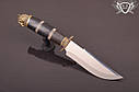 Ніж ручної роботи «Пугач 3» 155х39х2.4мм з інструментальної сталі та руків'ям з мореного дуба+кап клена, фото 2
