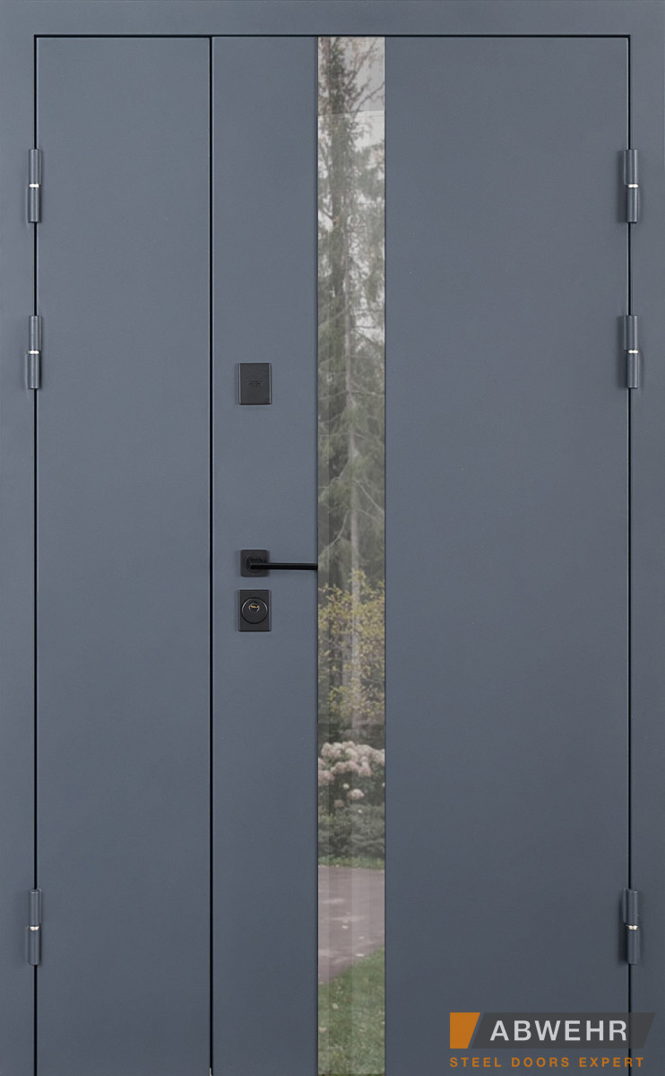 Вхідні двері модель Nordi Glass RAL 7021Т, ABWEHR 1200