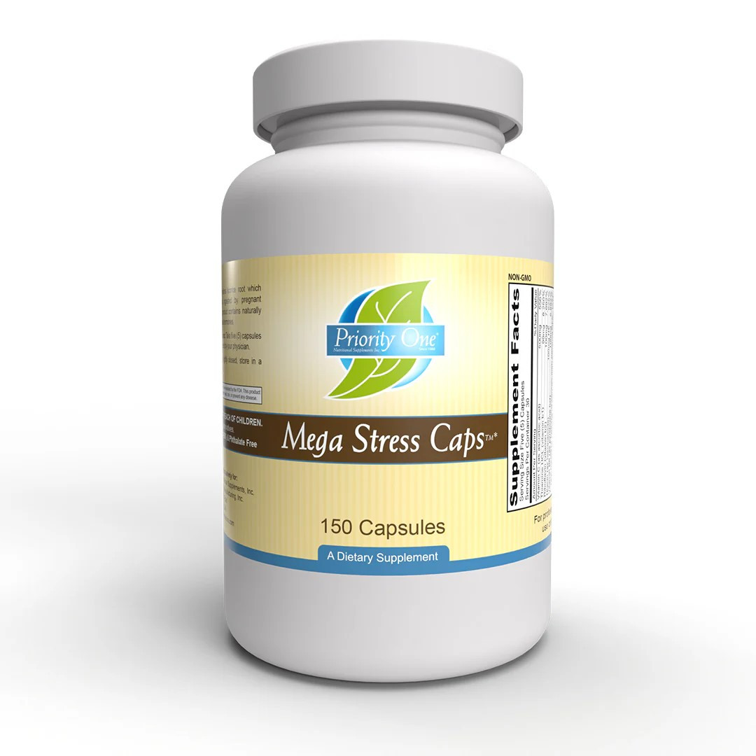 Priority One Mega Stress Caps / Комплекс вітамінів групи Б з підтримкою надниркових залоз 150 капсул, фото 1