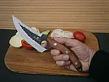 Ніж кухарський Sonmelony Chef RT-20 фултанг з серейтором 27 см + подарунок Ніж кухонний Tramontina 20 см, фото 4