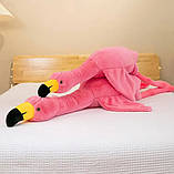 М'яка іграшка 155 см великий плюшевий фламінго, подушка-антистрес фламінго обійминго, фото 3