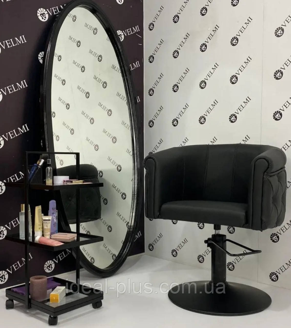 Комплект перукарських меблів 3в1 OBSESSION DIVA Mozart (дзеркало крісло перукарське та перукарський візок)