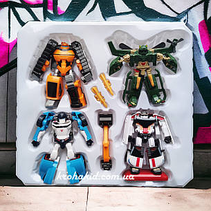 Набір трансформерів Тобот Tobot mini Rocky, Apache, Tornado та V перетворюються на транспорт, фото 1