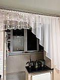 Готова тюль на кухню. Фіранка для кухні. Коротка тюль. Тюль до підвіконня. Штори на кухню, фото 8
