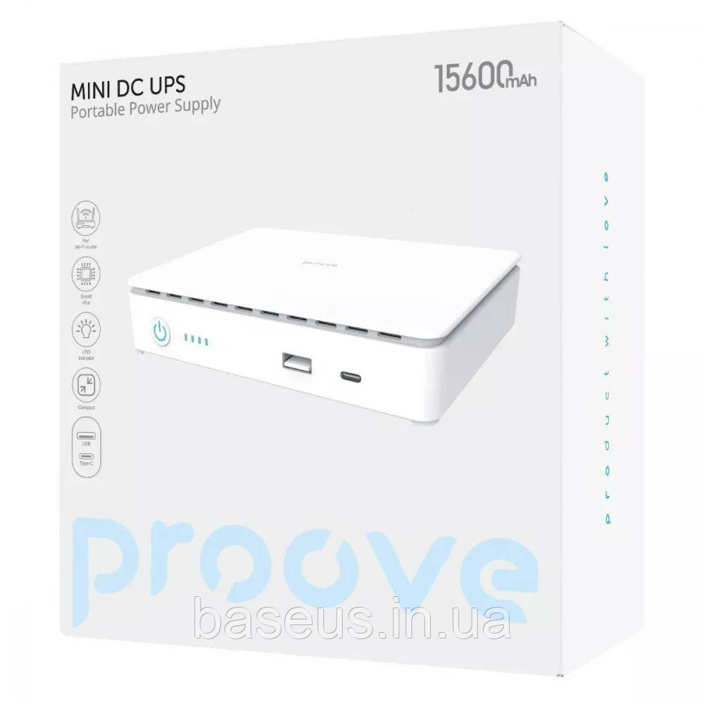 БДЖ UPS Портативне джерело безперебійного живлення Proove Mini DC UPS 15600mAh