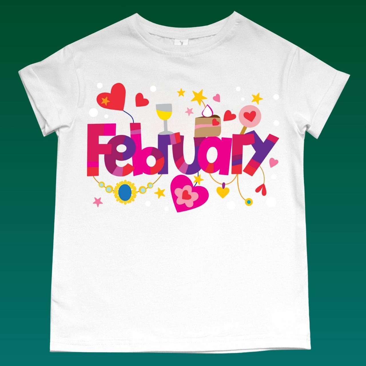 Футболки. Одяг з місяцями року для дітей. Лютий, Березень, Квітень, фото 1