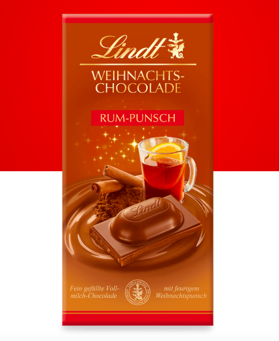 Різдвяний шоколадно-ромовий пунш Lindt 100 гр. Швейцарія, фото 1