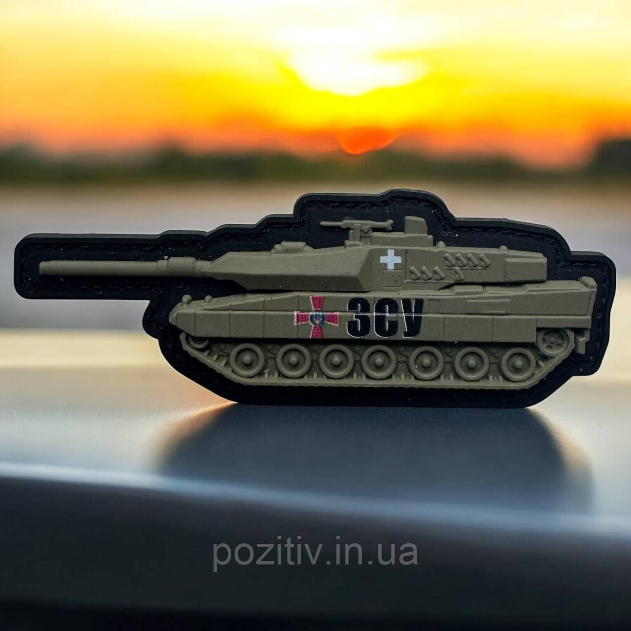 Шеврон патч танкіста «Танк ВСУ» олива ПВХ для військових, фото 1