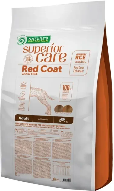 Сухий беззерновий корм для собак із рудим забарвленням шерсті Superior Care Red Coat Grain 10 кг