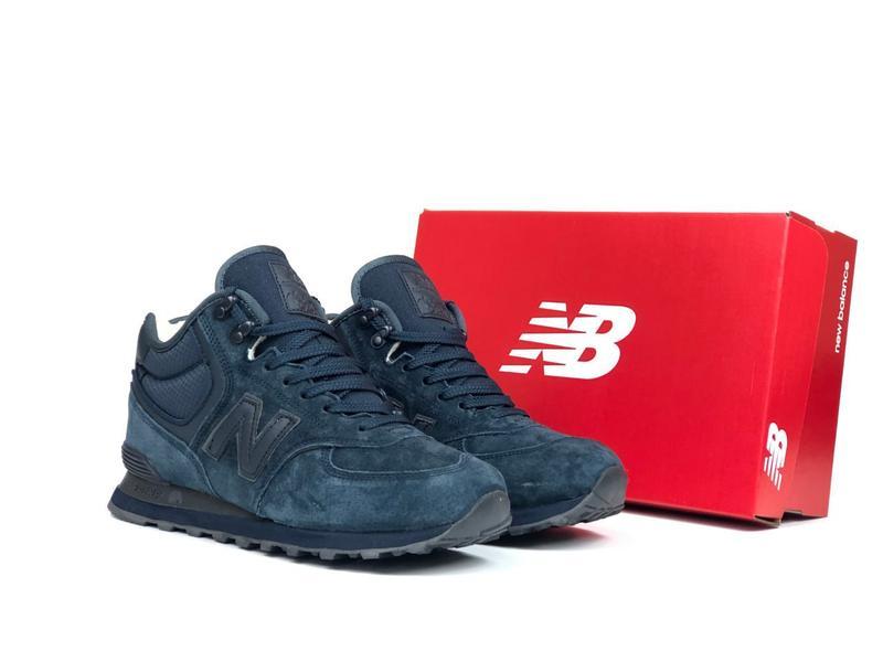 РОЗПРОДАЖ! ЗИМОВІ Чоловічі кросівки черевики New Balance 574 з хутром сині
