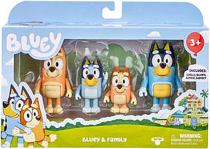 Набір із 4 фігурок "Сім'я Блуї" Блуї Bluey Family