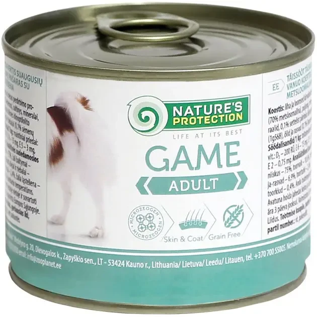 Вологий корм для собак Nature's Protection Adult Game з м'ясом дичини 200 г