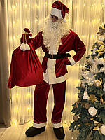 Костюм Санта Клауса велюровий костюм Санта, червоний Санта Клаус