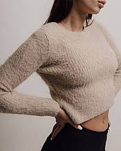 Кофта короткая Dilvin 10659 бежевая