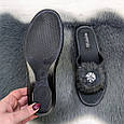 Тапочки жіночі Белста вельветові сірого кольору з відкритим носком 2850, фото 5