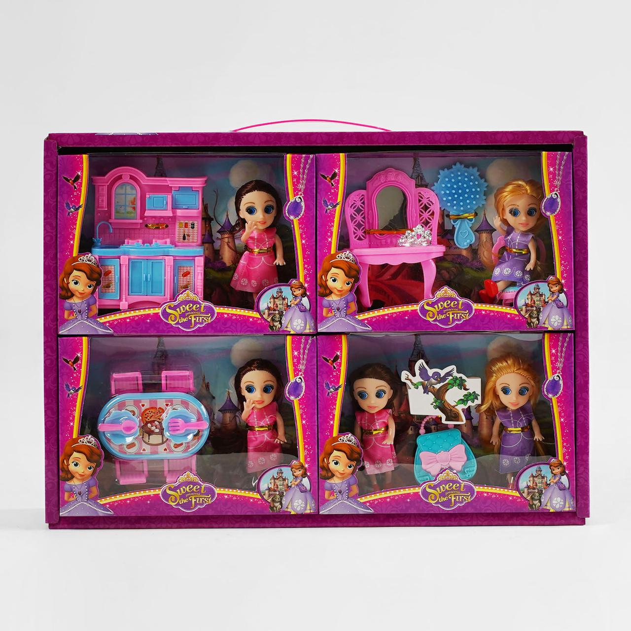 Лялька SM 0688-3 (36/2) ЦІНА ЗА 8 ШТУК В БЛОЦІ, висота 11 см, аксесуари, меблі, герої