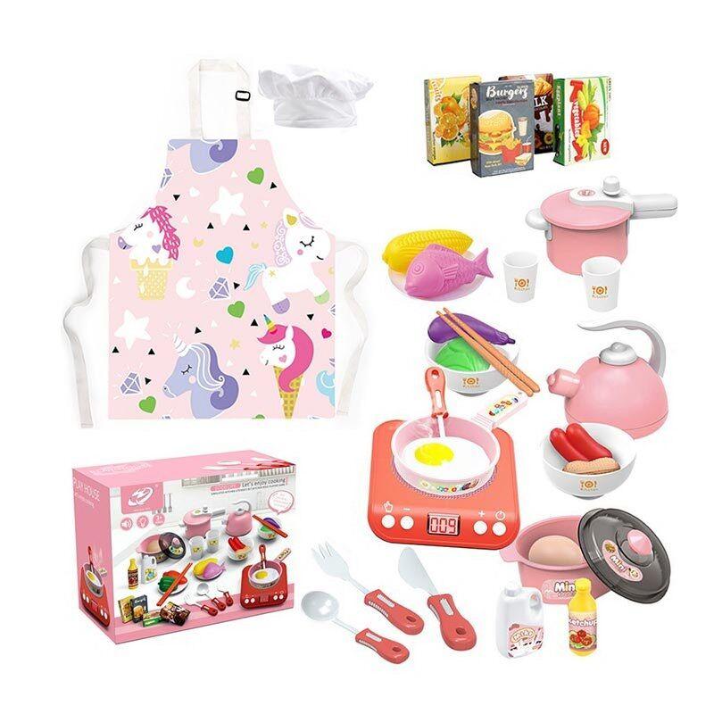 Набір посуду 168-97 (36) імітація електричної плити, таймер, підсвічування, звукові ефекти, фрази англ. мовою, кухарський ковпак,