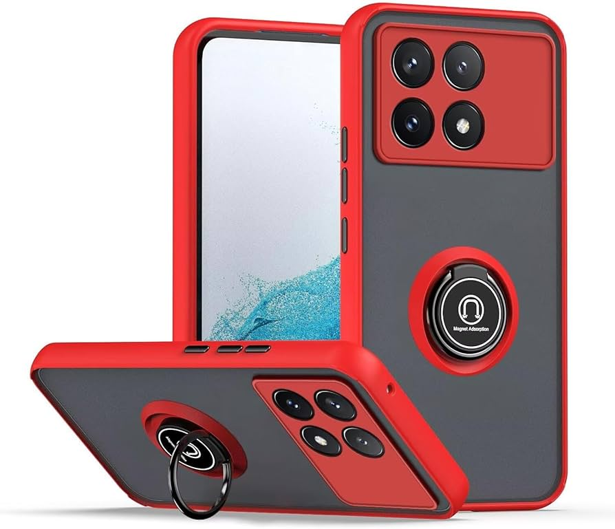 Протиударний чохол бампер GKK LikGus Magnetic Ring з підставкою для Xiaomi Poco X6 Pro 5G / K70E Red