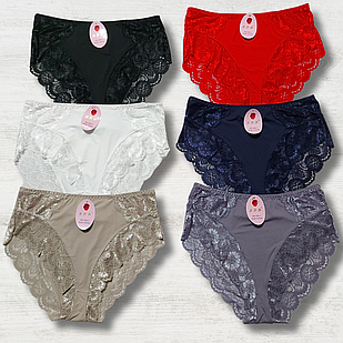 Трусики Мікрофіброві з Мереживом Мікс 18шт (262-1)