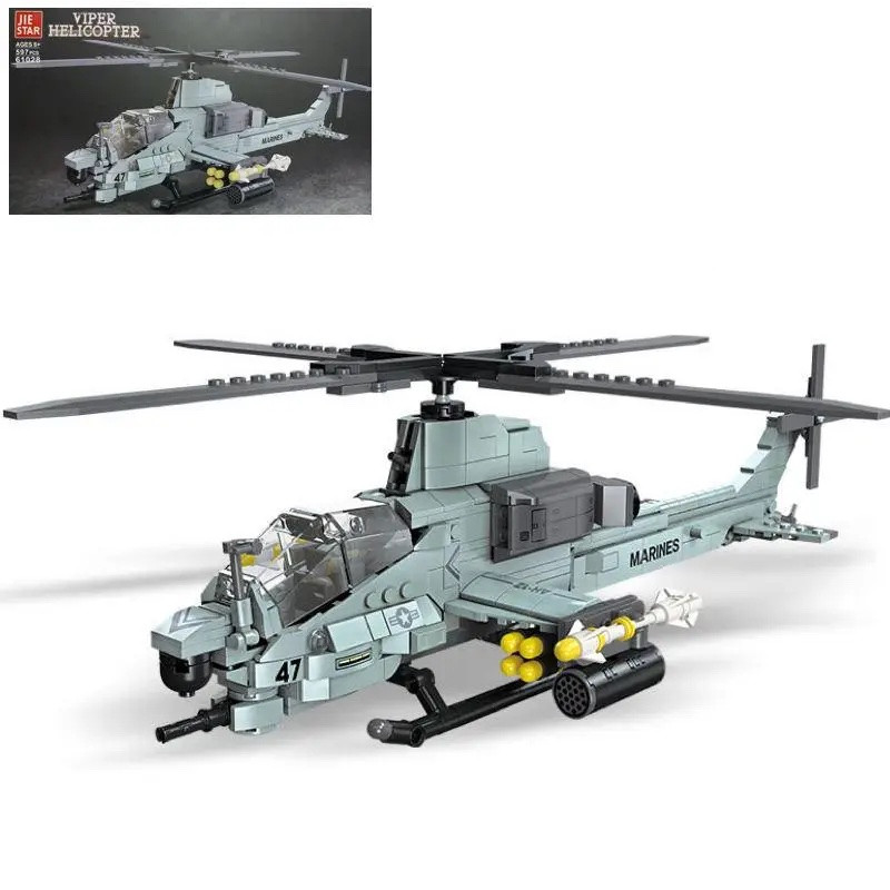 Конструктор Jie Star "Бойовий вертоліт" (597 деталей) арт. 61028, фото 1