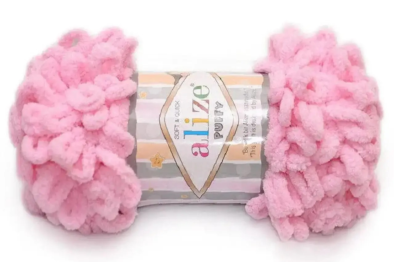 Puffy-185 Рожевий  Пряжа ALIZE PUFFY, 5шт