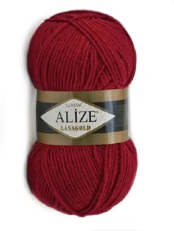 LanaGold-390 Вишня  Пряжа ALIZE Lana Gold