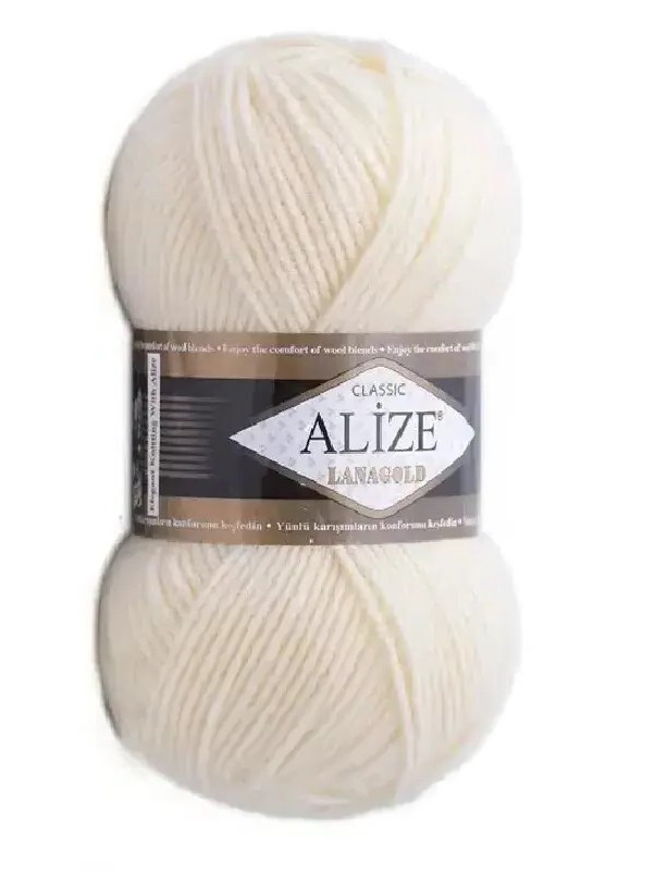 LanaGold-01 Крем  Пряжа ALIZE Lana Gold